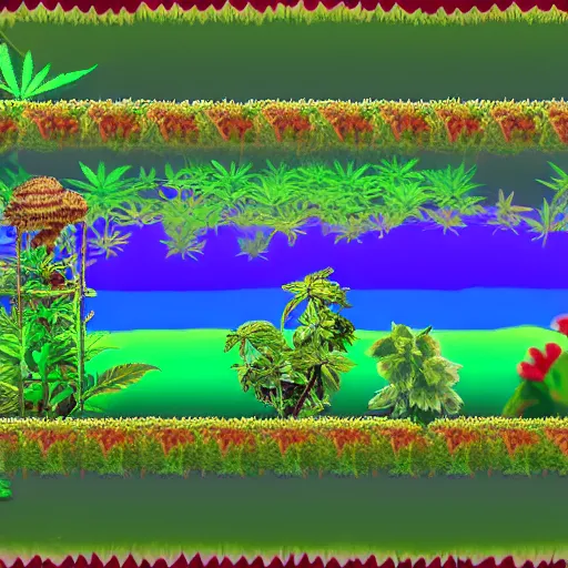 Image similar to screenshot of a pkaystation game where you have to grow marijuana in California