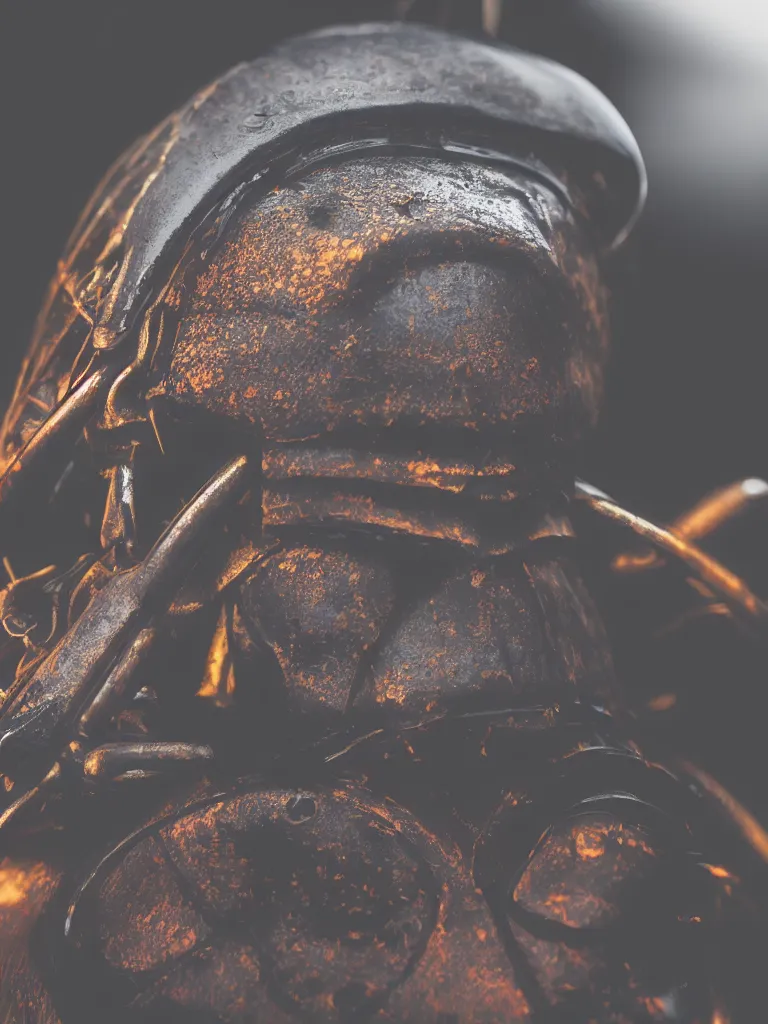 Prompt: complementary color scheme. close - up shot of a beautiful beetle. insect eyes. motorcycle. studio photography high quality highly detailed award winning photograph by national geographic. soft volumetric light, smooth gradient.