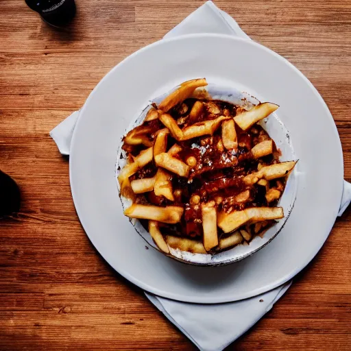 Image similar to the most delicious poutine ever, food photography, 8 k, cinematic, hyper realistic