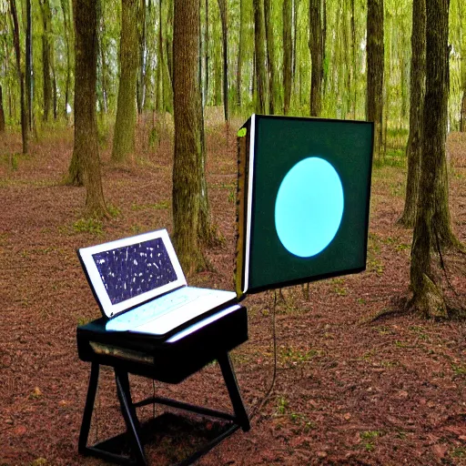 Image similar to computer making art in a forest grove