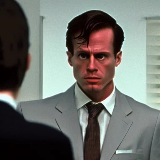 Image similar to steve ogg in american psycho, 4 k, high detail, high - resolution photograph, professional photography, ultra - detail