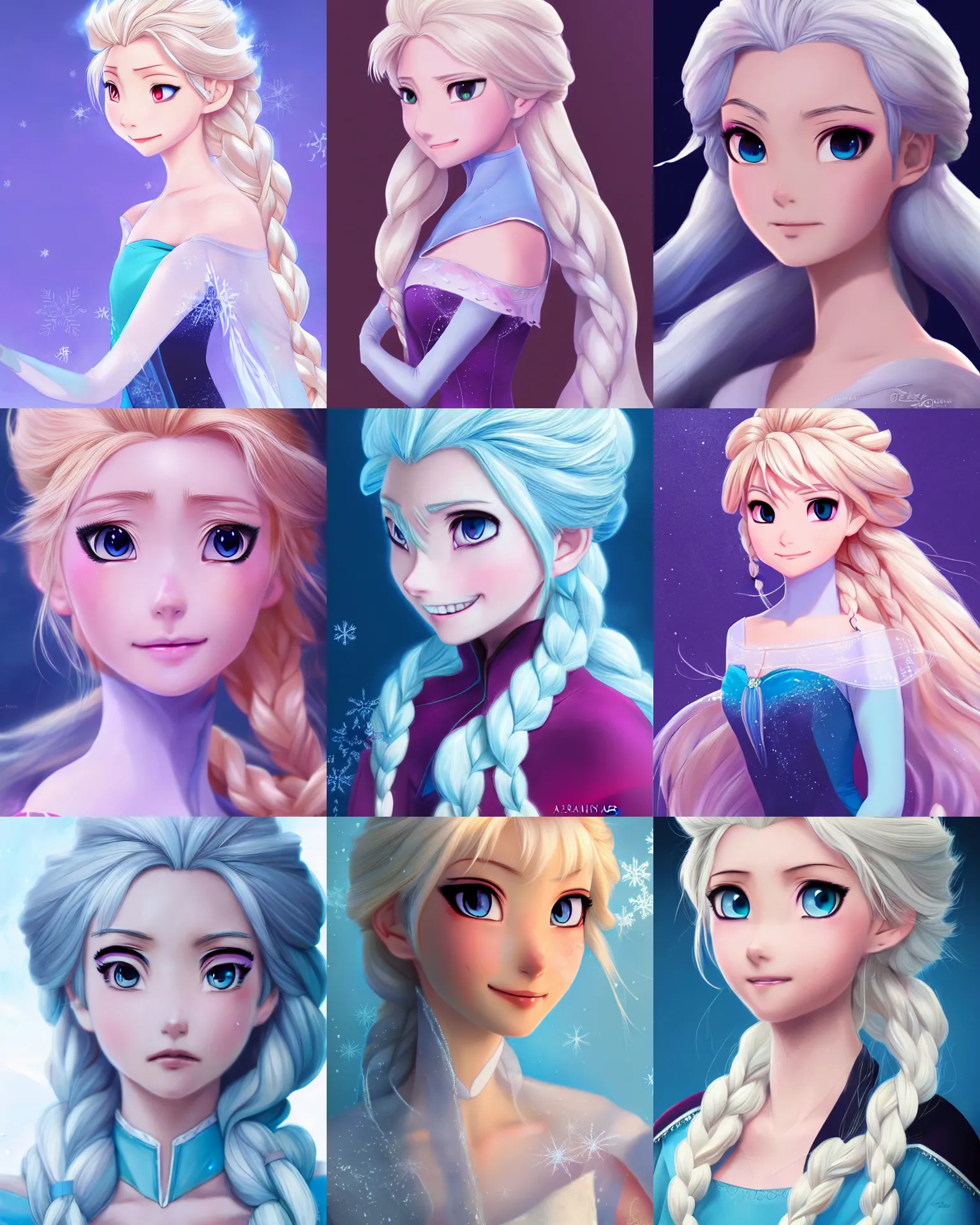 An anime portrait of Elsa from Frozen, by sakimi chan | Stable Diffusion