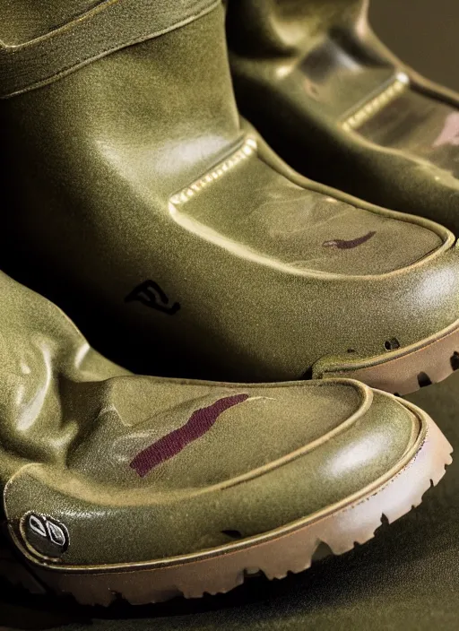 Image similar to hyperrealistic and heavy detailed product photo bape avant garde boots of movie the fifth element, in front of white back drop, whole shoe is in picture, leica sl 2 5 0 mm, vivid color, high quality, high textured, real life