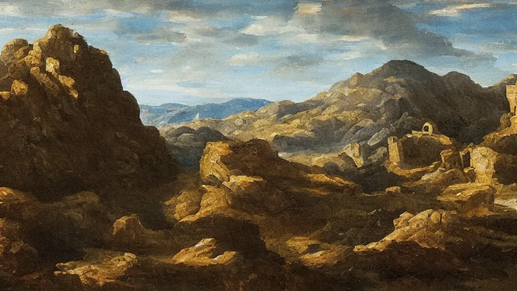 Image similar to a landscape of jaen in the style of domenikos theotokopoulos