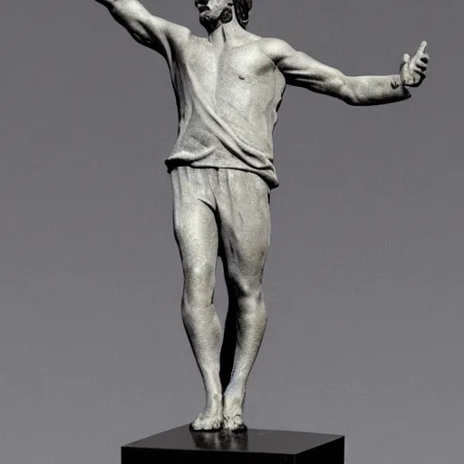 Image similar to statue of Christian Bale, by Arno Breker
