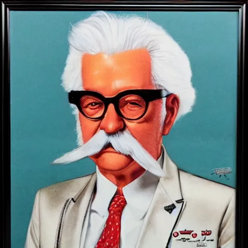 Prompt: colonel sanders portrait by noriyoshi ohrai