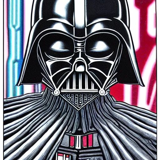 Prompt: Darth Vader portrait in the style of Junji Ito. Manga. Extremely detailed. Beautiful. 4K. Award winning.