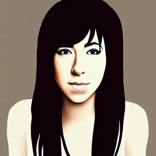 Image similar to portrait of Christina Grimmie, highly detailed, centered, solid color background, digital painting