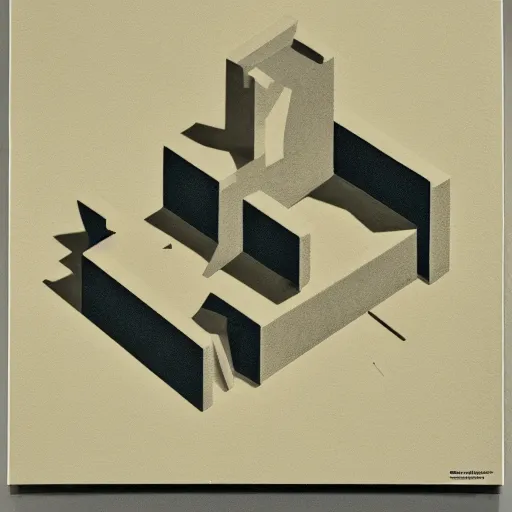 Prompt: a screen print picture of an isometric view of an anthropological conceptual object, brutalism, anthropomorphic, fujifilm,