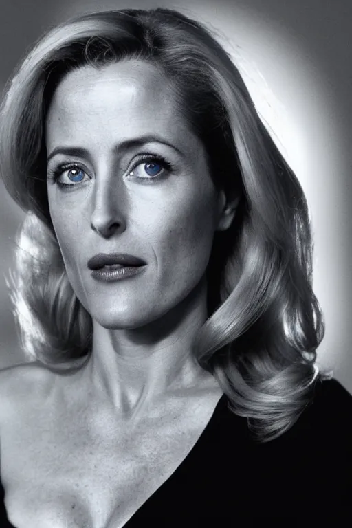 Prompt: gillian anderson as a grey alien