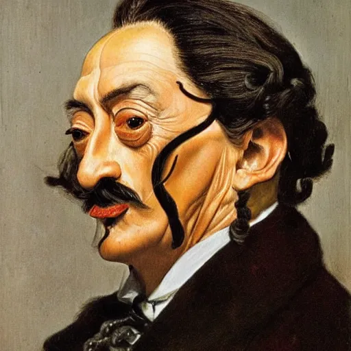 Image similar to portrait of Salvador Dali in the style of Eugene de Blaas