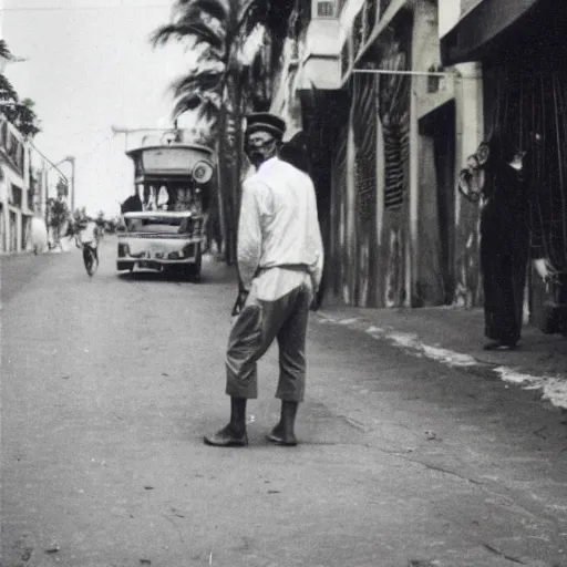 Prompt: vintage photo of a man in rio de janeiro