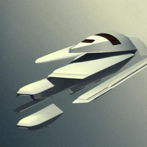 Prompt: concept art illustration of a starship space fighter designed by dieter rams