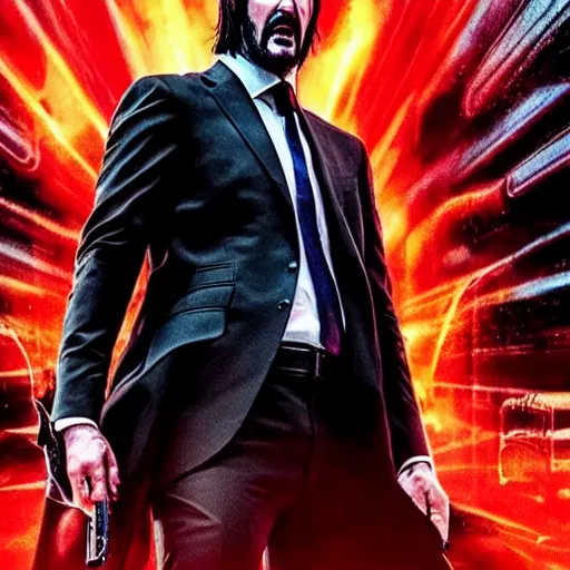 Prompt: john wick with the avengers mcu, dramatic, epic, cinematic