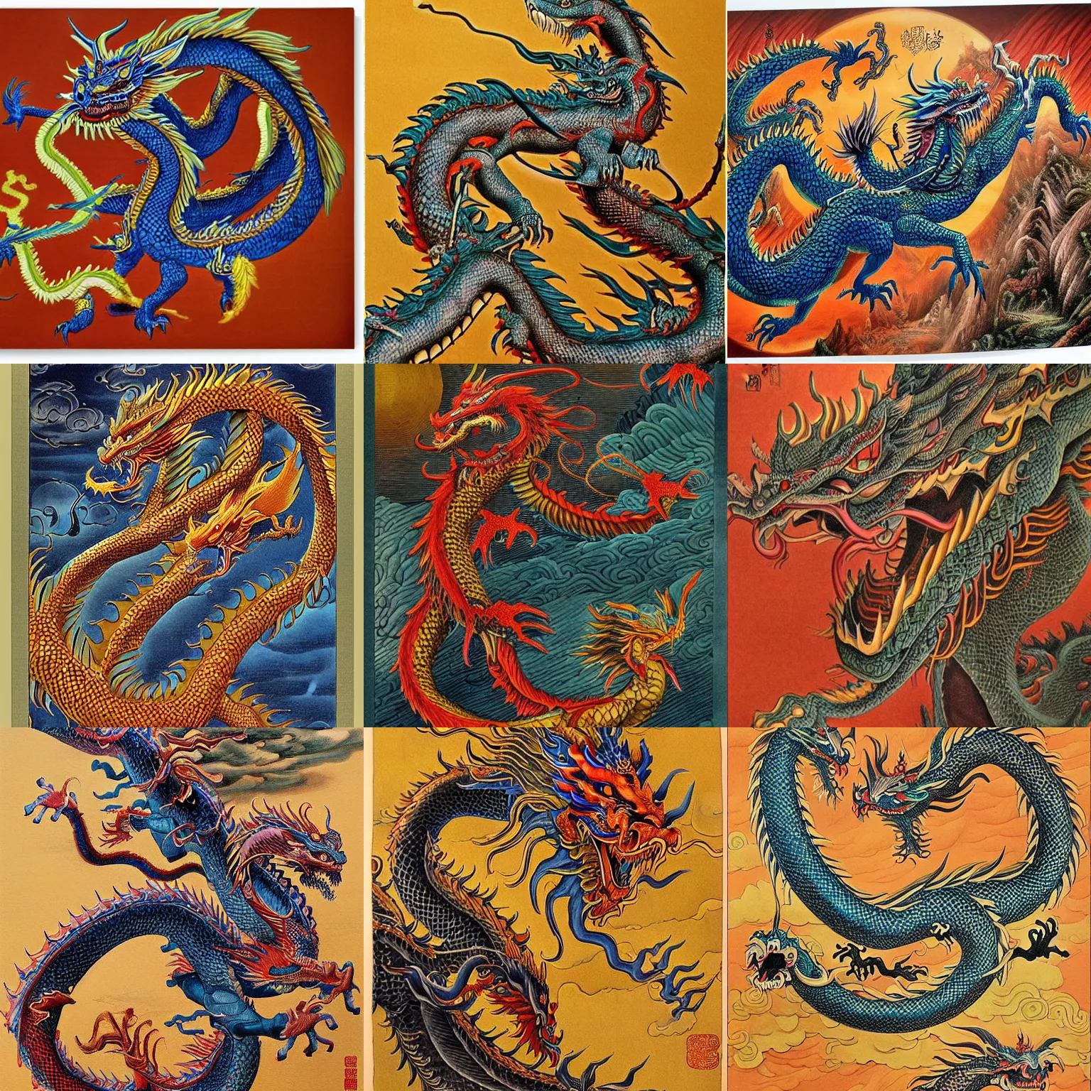 Prompt: super detailed mythical creatures chinese dragon,Johfra Bosschart