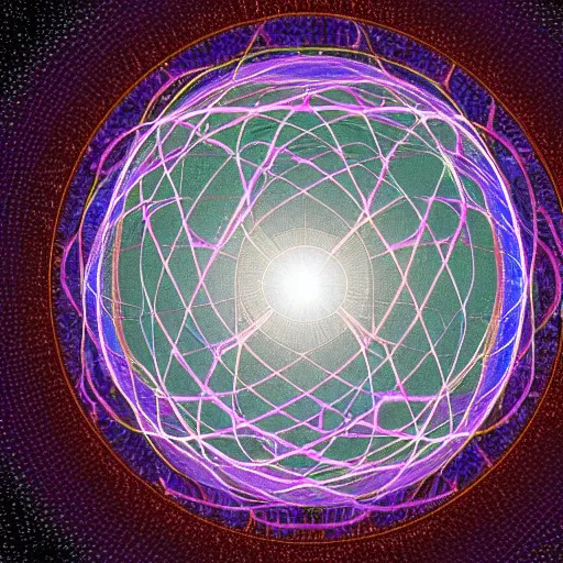 Prompt: a perfect sphere within a sphere within another sphere sphere outside a sphere sacred geometry