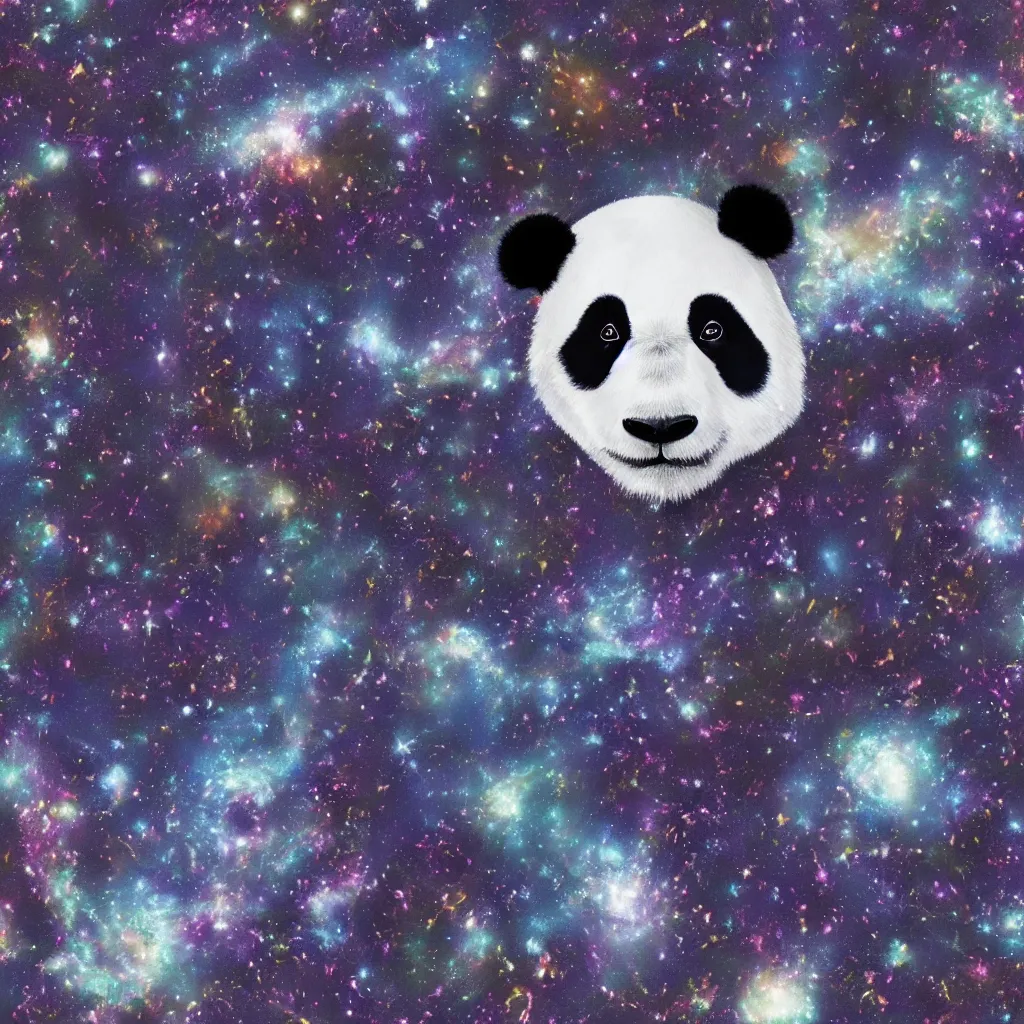 Prompt: panda panda_face in a galaxy made of stars, space, nebulas stars