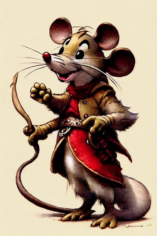 Image similar to adventurer ( ( ( ( ( anthropomorphic fantasy mouse king. muted colors. ) ) ) ) ) by jean baptiste monge!!!!!!!!!!!!!!!!!!!!!!!!! chrome red