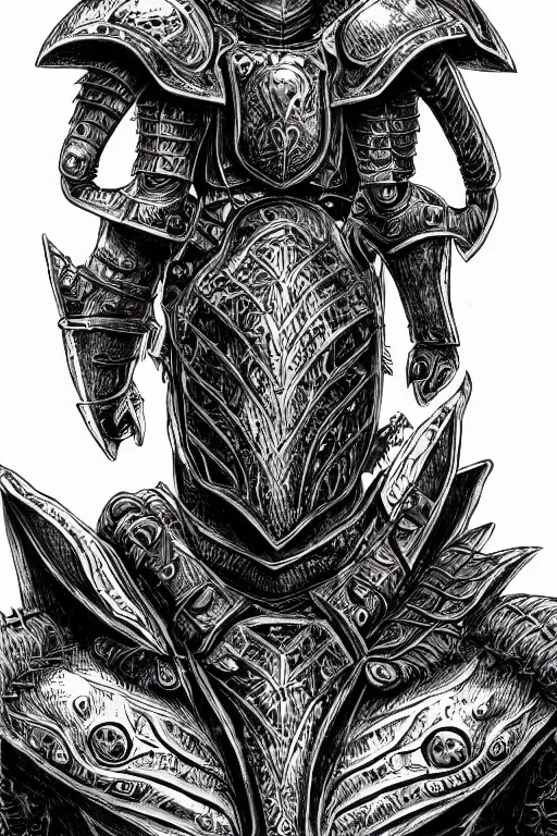 Image similar to armoured warrior, symmetrical, highly detailed, digital art, rose thorn themed armour, sharp focus, trending on art station, kentaro miura manga art style