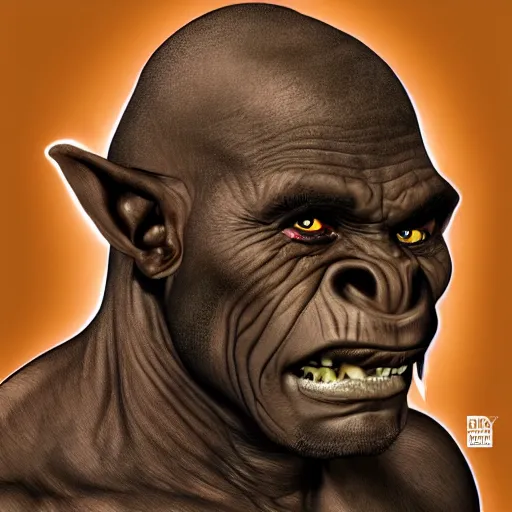 Prompt: a detailed portrait of a black orc, art illustration, incredibly highly detailed and realistic, 8 k, sharp focus