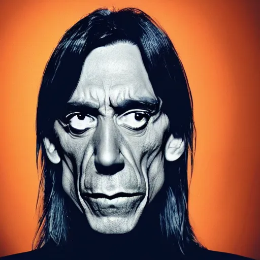 Image similar to Robot Iggy Pop 80% robot 20%man