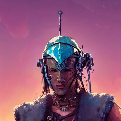 Image similar to cyberpunk viking helmet mask warrior goddess robot ninja fantasy, art gta 5 cover, official fanart behance hd artstation by jesper ejsing, by rhads, makoto shinkai and lois van baarle, ilya kuvshinov, ossdraws