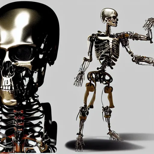 Image similar to Skynet's most popular endoskeletal cyborg was its Series 800 Terminator, which used a metallic endoskeleton covered with living tissue. The Series 800 Terminator was a breakthrough in developing Terminators that were similar to humans.