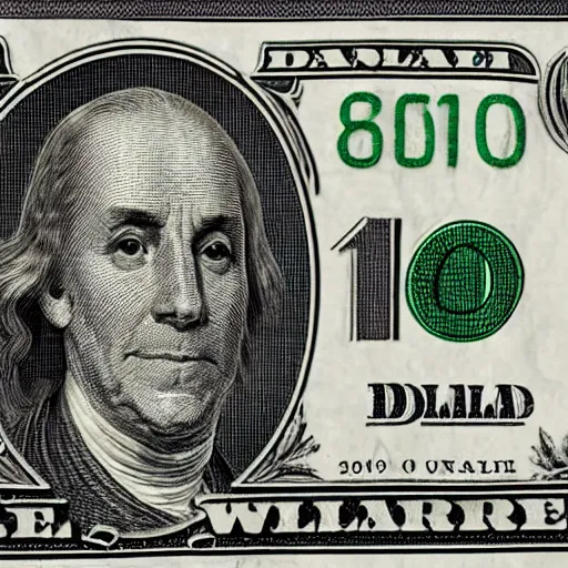 Image similar to a sad worm not having fun writhing on an american dollar bill
