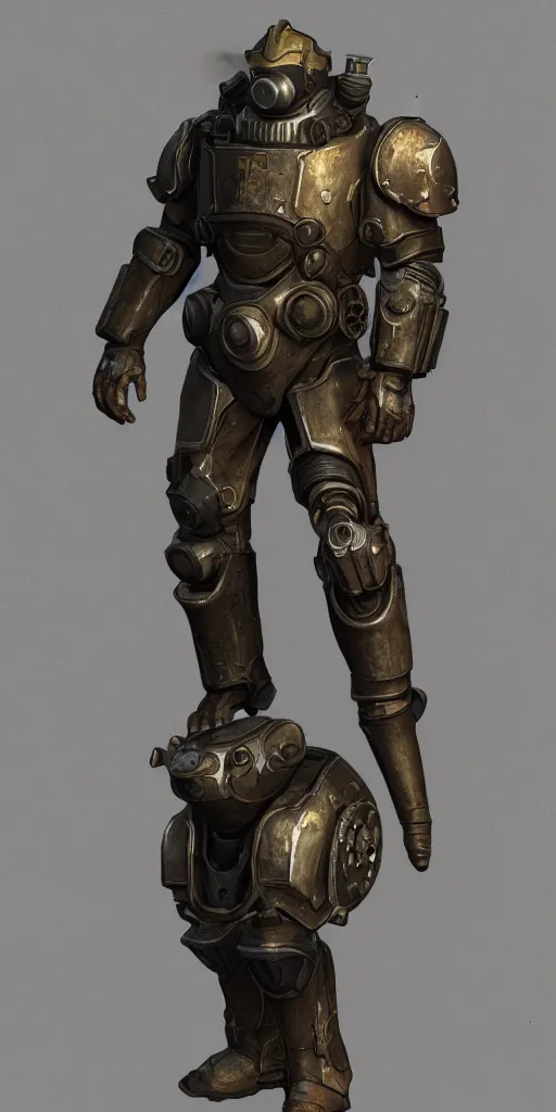 Image similar to fallout concept art armor render ultra unreal engine 5