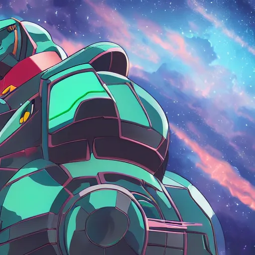 Prompt: a giant space turtle. Animation. Mecha show. semi-realistic anime illustration, modern mecha anime, in the style of Neon Genesis Evangelion, trending on Pixiv, cinematic, 4K