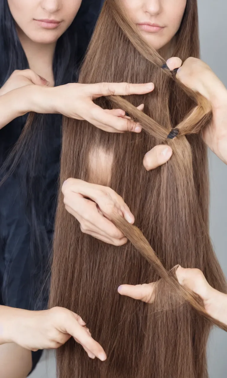 Image similar to woman with long hair getting haircut