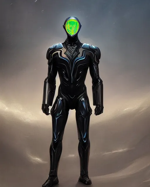 Prompt: iridescent wiry smooth muscular male sleek glossy black pearlescent scifi armor with smooth black featureless helmet, by greg rutkowski and mark brookes and jim burns and tom bagshaw and magali villeneuve, trending on artstation