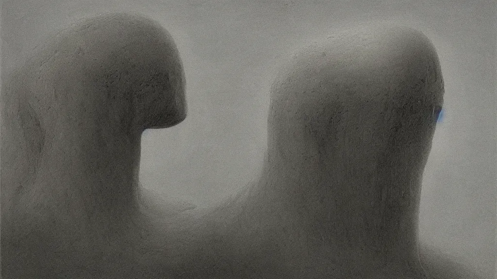 Prompt: the creature stole my heads by Zdzisław Beksiński,