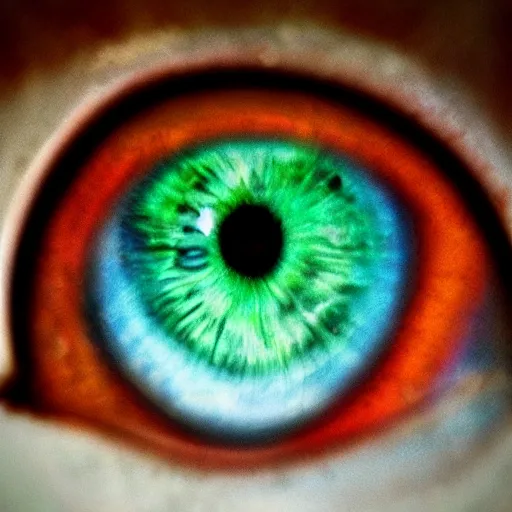 Image similar to eye, detailed, creepy, staring, deep, colors