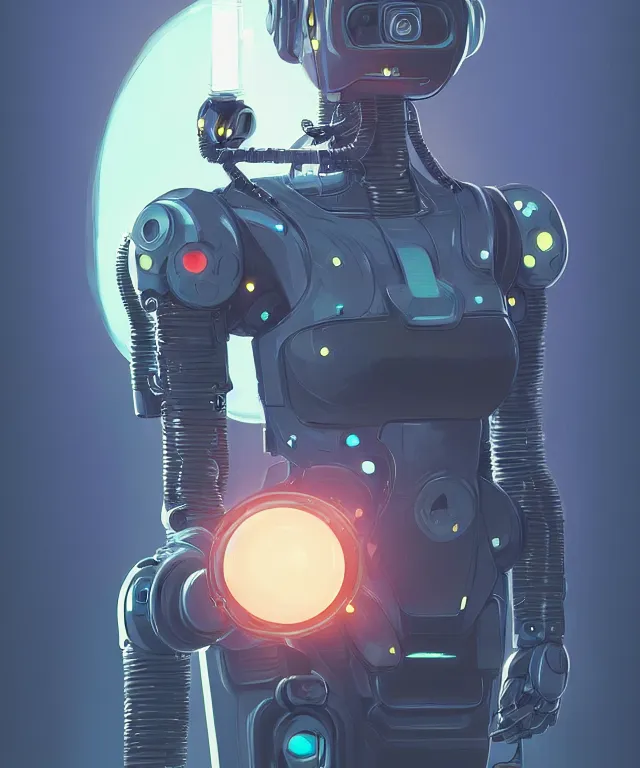 Image similar to a portrait of a cyberpunk robot holding a light bulb, fantasy, elegant, digital painting, artstation, concept art, matte, sharp focus, illustration, art by josan gonzalez