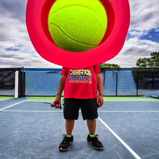 Image similar to tennis ball monster, colorful, RTX on, perfect face, intricate, Sony a7R IV, symmetric balance, polarizing filter, Photolab, Lightroom, 4K, Dolby Vision, Photography Award