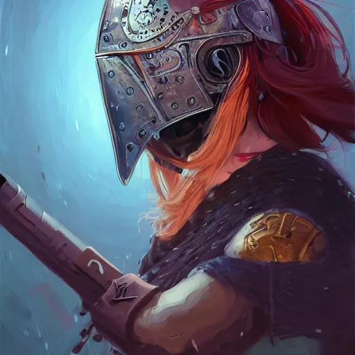 Image similar to cyberpunk viking helmet mask warrior goddess robot ninja fantasy, art gta 5 cover, official fanart behance hd artstation by jesper ejsing, by rhads, makoto shinkai and lois van baarle, ilya kuvshinov, ossdraws