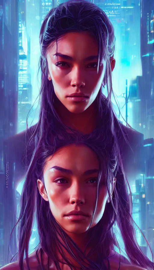 Prompt: altered carbon, madison beer girl portrait, made by stanley artgerm lau, wlop, rossdraws, james jean, andrei riabovitchev, marc simonetti, yoshitaka amano, beksinski artstation, cgsociety