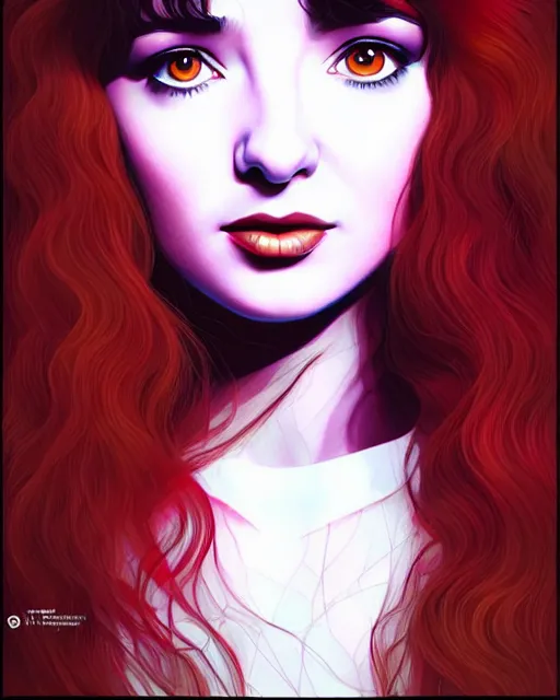 Image similar to richly detailed color illustration young kate bush illustrated by artgerm and mina petrovic and timothy kong and marina federovna. 3 - d shadowing