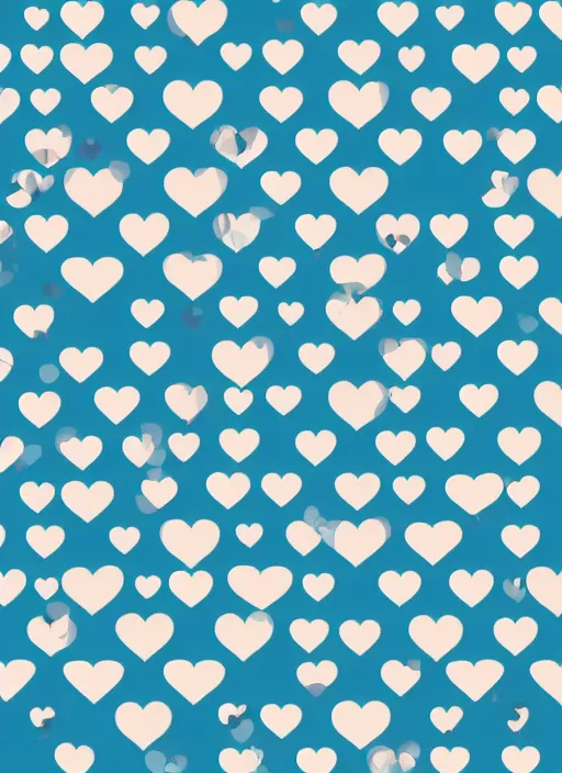 Prompt: minimalist repeating hearts pattern