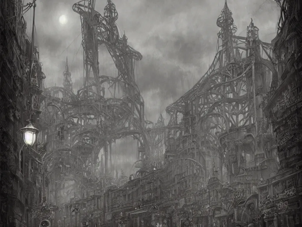 Prompt: a creepy Luna Park in the style of John Kenn Mortensen, realistic painting, high definition, digital art, matte painting, very detailed, realistic