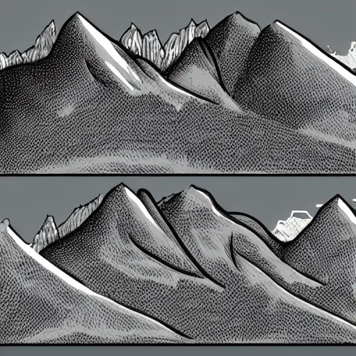 Prompt: a mountain scenery in 1 bit art style