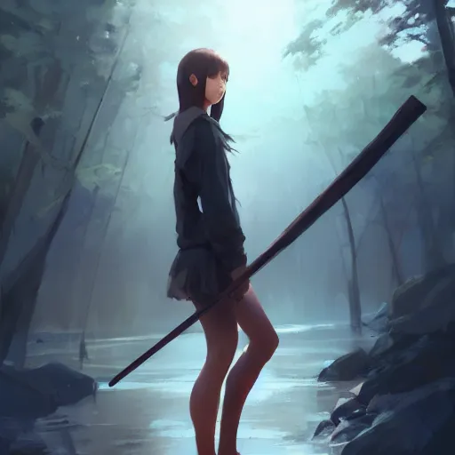 Prompt: long wooden stick, no background. 4 k, concept art, by wlop, ilya kuvshinov, artgerm, krenz cushart, greg rutkowski, pixiv. sharp focus, volumetric lighting, cinematic lighting, studio quality