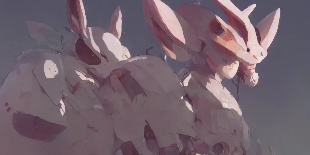 Prompt: stylized rabbit mech, illustration concept art, anime key visual, trending pixiv fanbox, by wlop and greg rutkowski and makoto shinkai and studio ghibli and kyoto animation and trigger, colorful