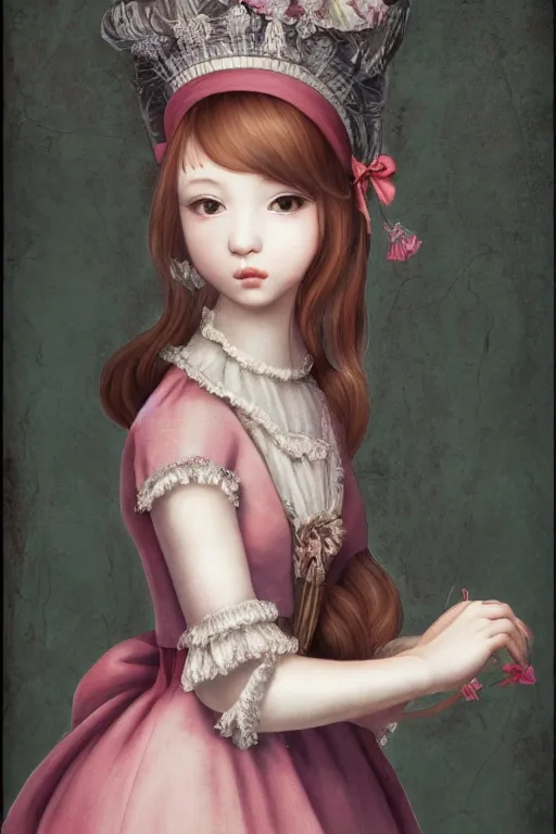 Image similar to kawaii girl portrait, renaissance