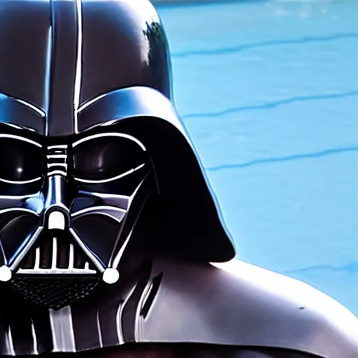 Image similar to Darth Vader bathing in a swimming pool