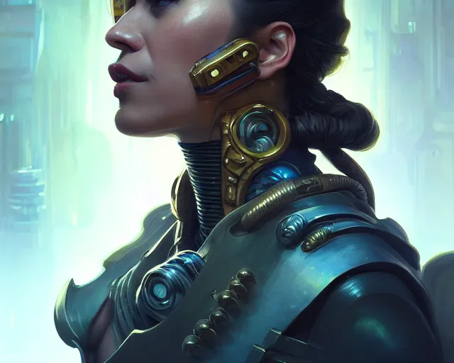 Image similar to pedro sanchez perez - castejon with cyberpunk implants, deep focus, d & d, fantasy, intricate, elegant, highly detailed, digital painting, artstation, concept art, matte, sharp focus, illustration, hearthstone, art by artgerm and greg rutkowski and alphonse mucha