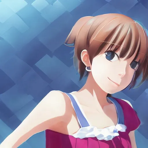 Image similar to a high detail portrait of high school girl by makoto sinkai, in simple background, by CLIP STADIO