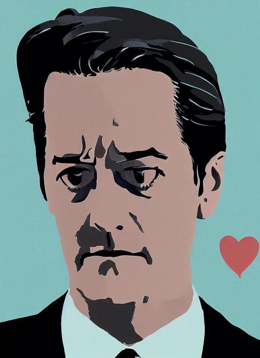 Image similar to portrait of kyle maclachlan as dale cooper by tatsuro kiuchi