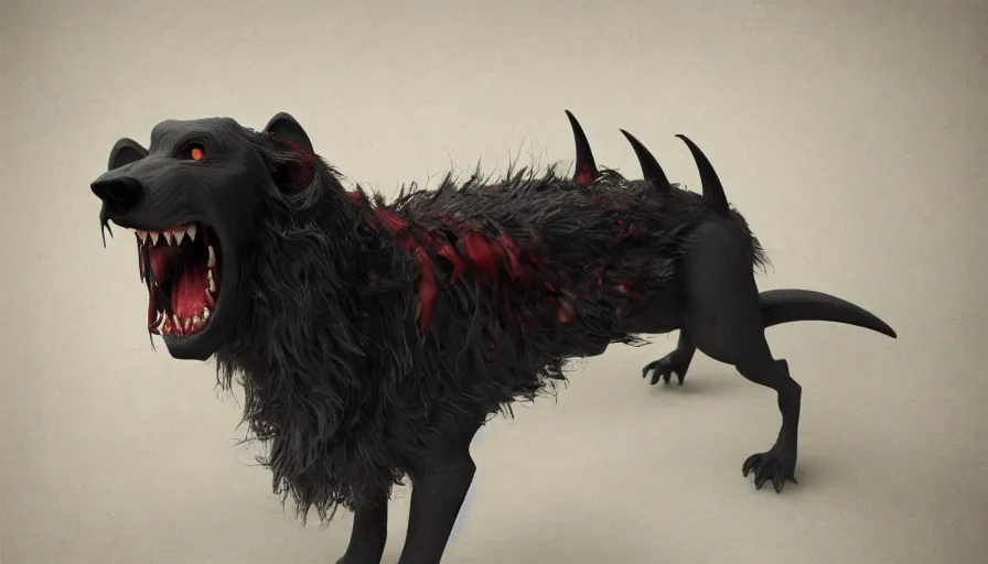 Prompt: Creepy vampire dog, hyperdetailed, artstation, cgsociety, 8k